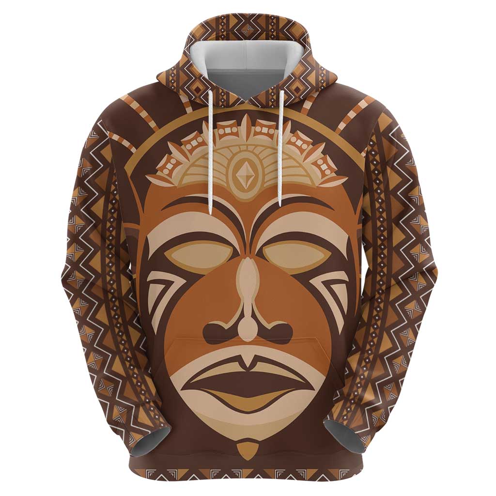 African Mask Printed Mudcloth Hoodie DT03