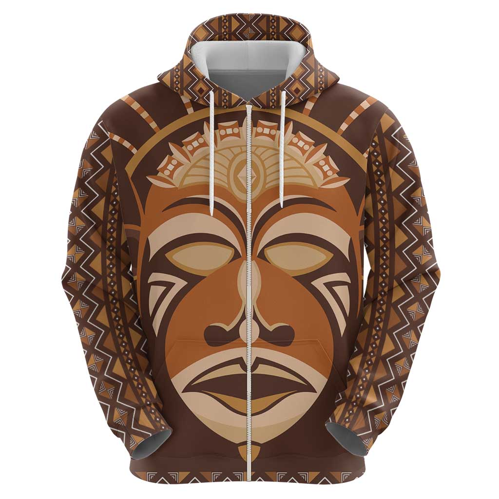 African Mask Printed Mudcloth Hoodie DT03