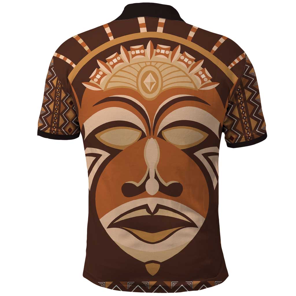 African Mask Printed Mudcloth Polo Shirt DT03