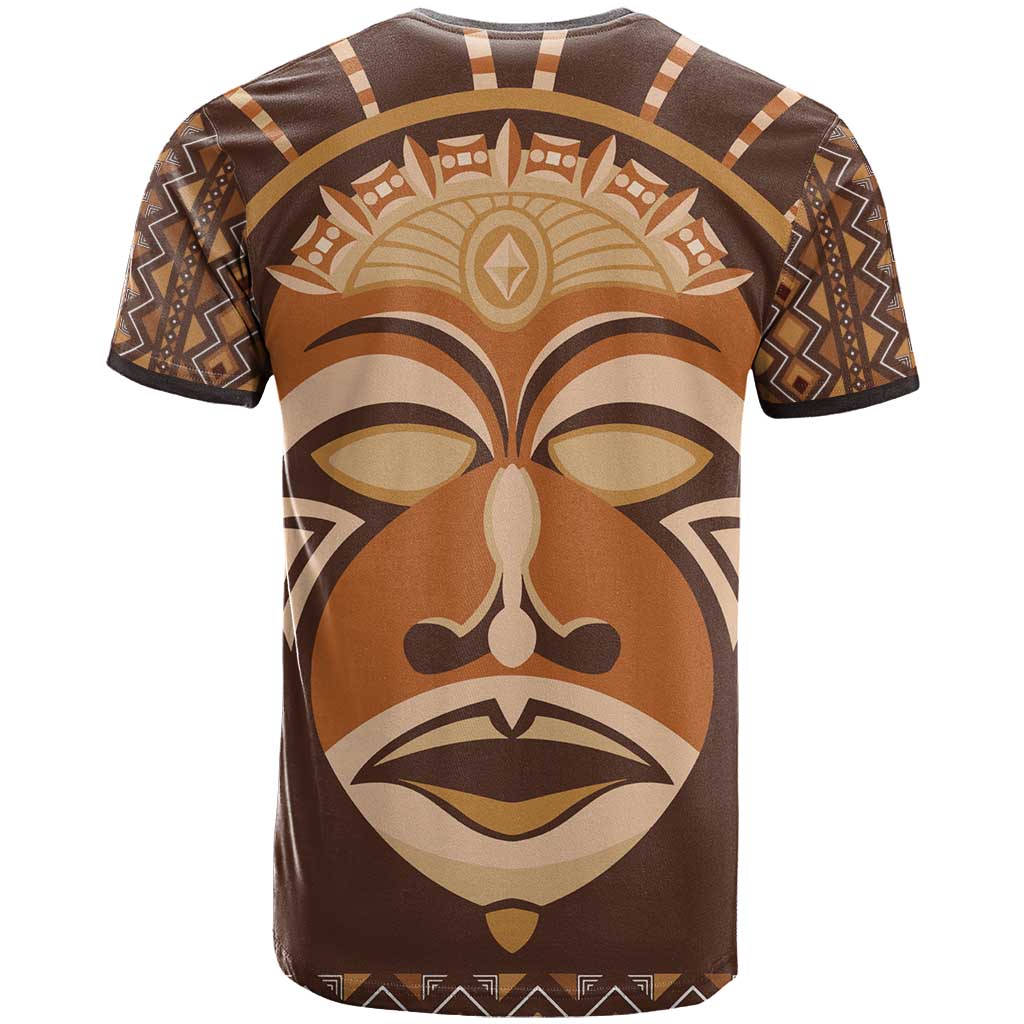 African Mask Printed Mudcloth T shirt Afro Bogolan DT03