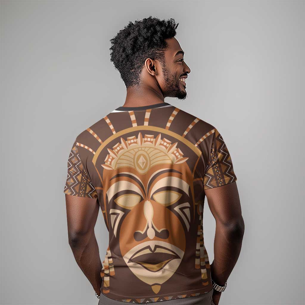 African Mask Printed Mudcloth T shirt Afro Bogolan DT03