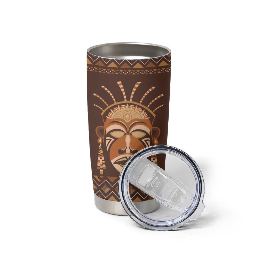 African Mask Printed Mudcloth Tumbler Cup Afro Bogolan DT03