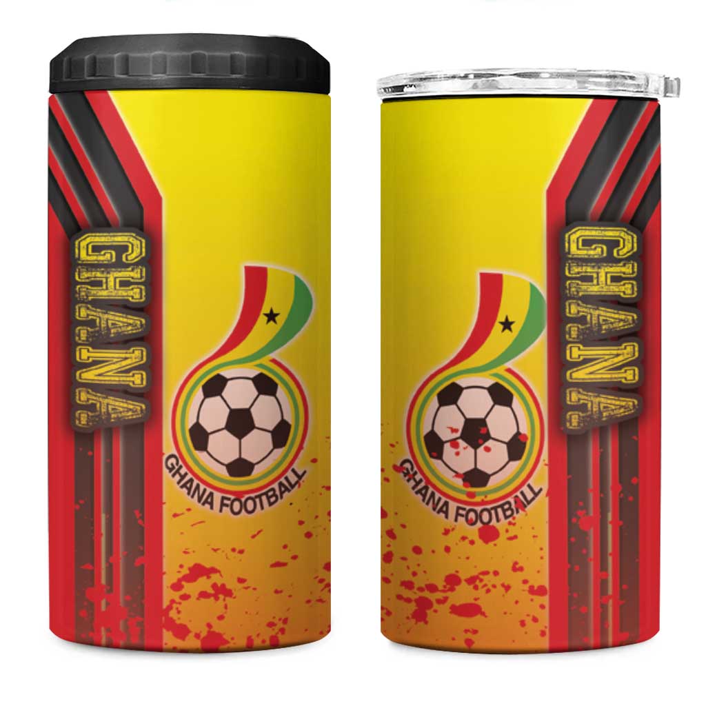 Ghana Soccer 4 in 1 Can Cooler Tumbler Black Stars Football - Road To Champion DT03