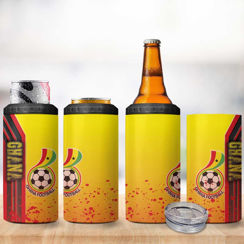 Ghana Soccer 4 in 1 Can Cooler Tumbler Black Stars Football - Road To Champion DT03