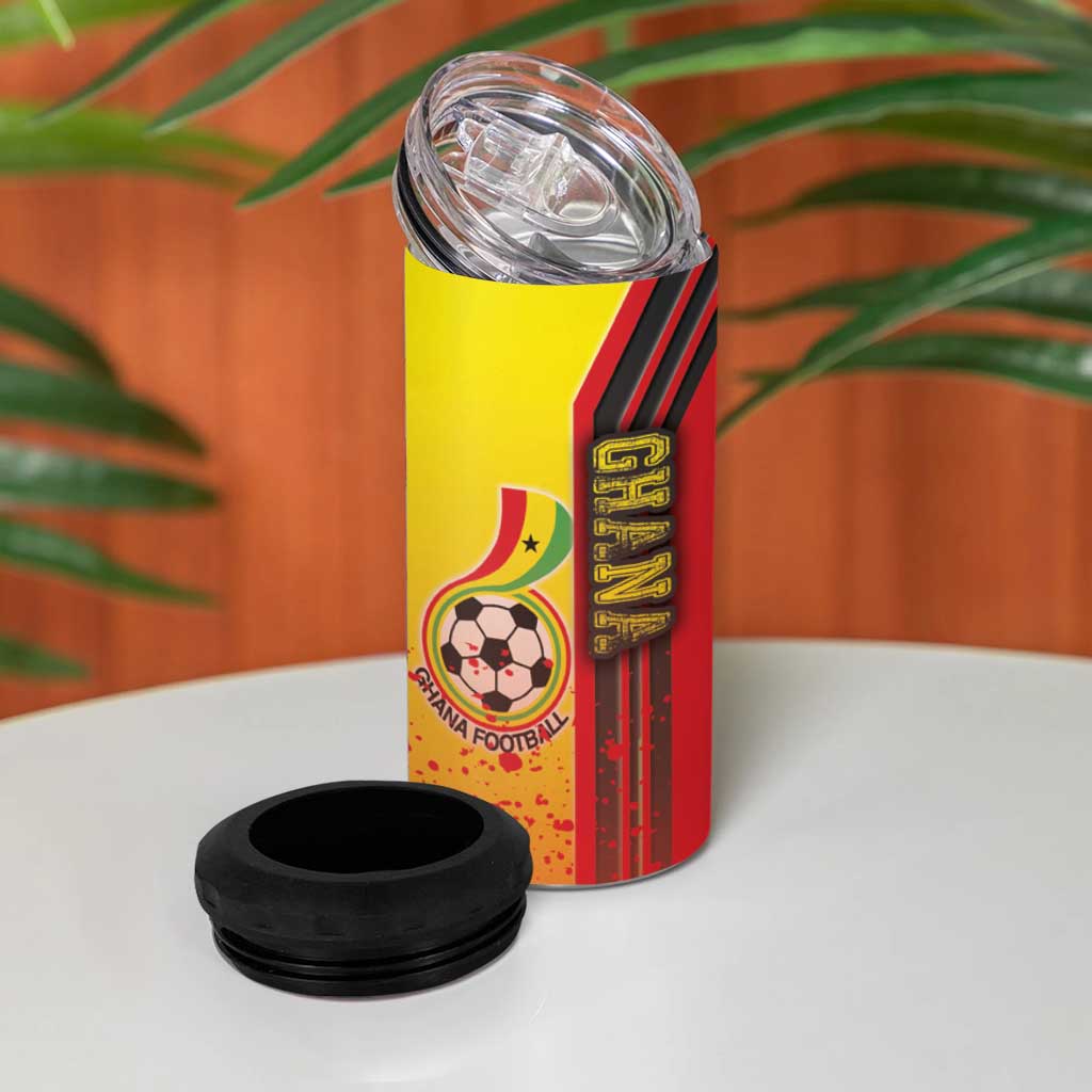 Ghana Soccer 4 in 1 Can Cooler Tumbler Black Stars Football - Road To Champion DT03