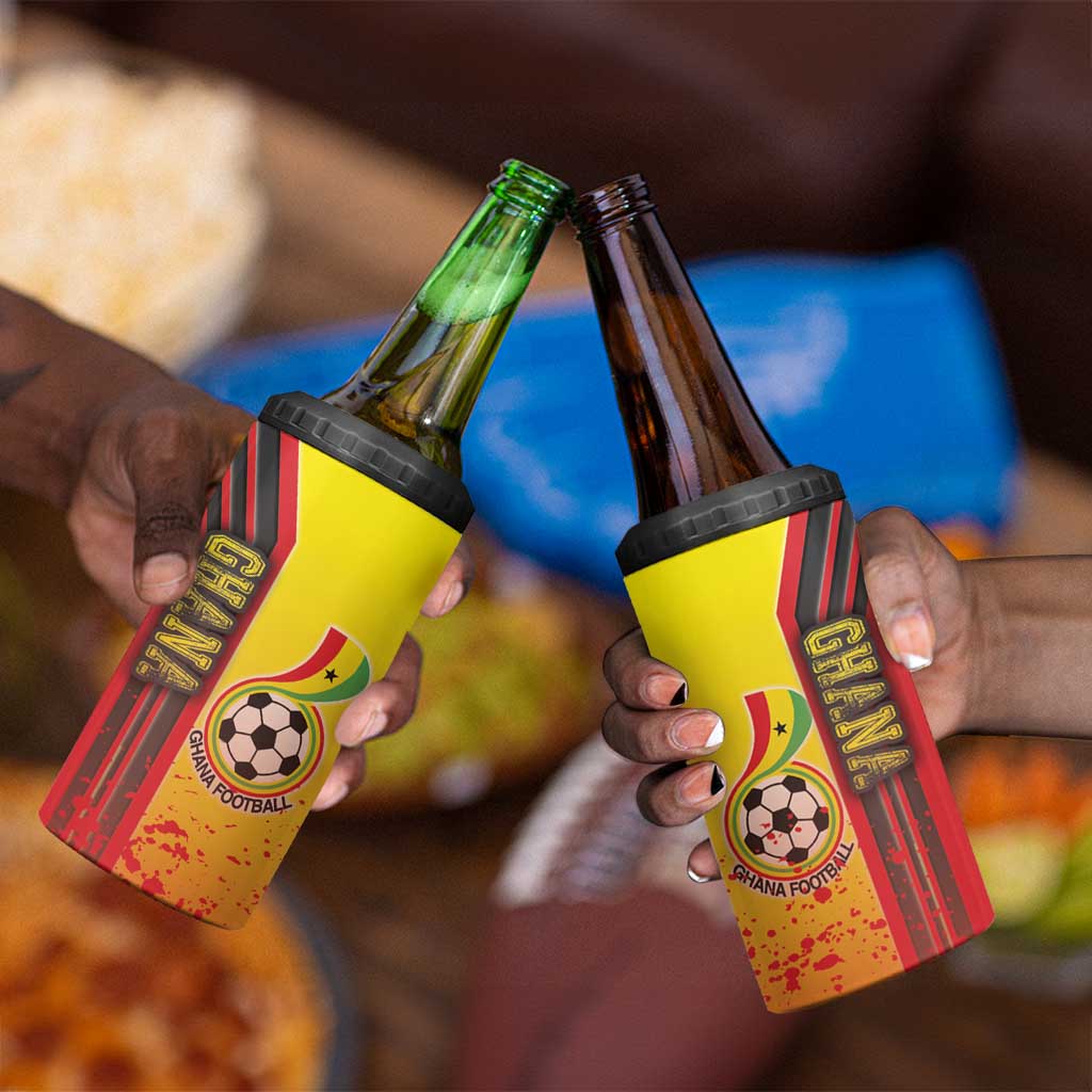 Ghana Soccer 4 in 1 Can Cooler Tumbler Black Stars Football - Road To Champion DT03