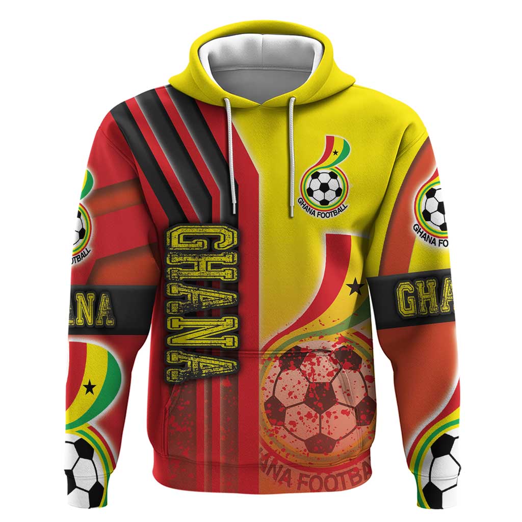 Ghana Football Hoodie Black Stars Soccer - Road To Champion DT03