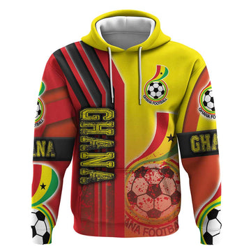 Ghana Football Hoodie Black Stars Soccer - Road To Champion DT03
