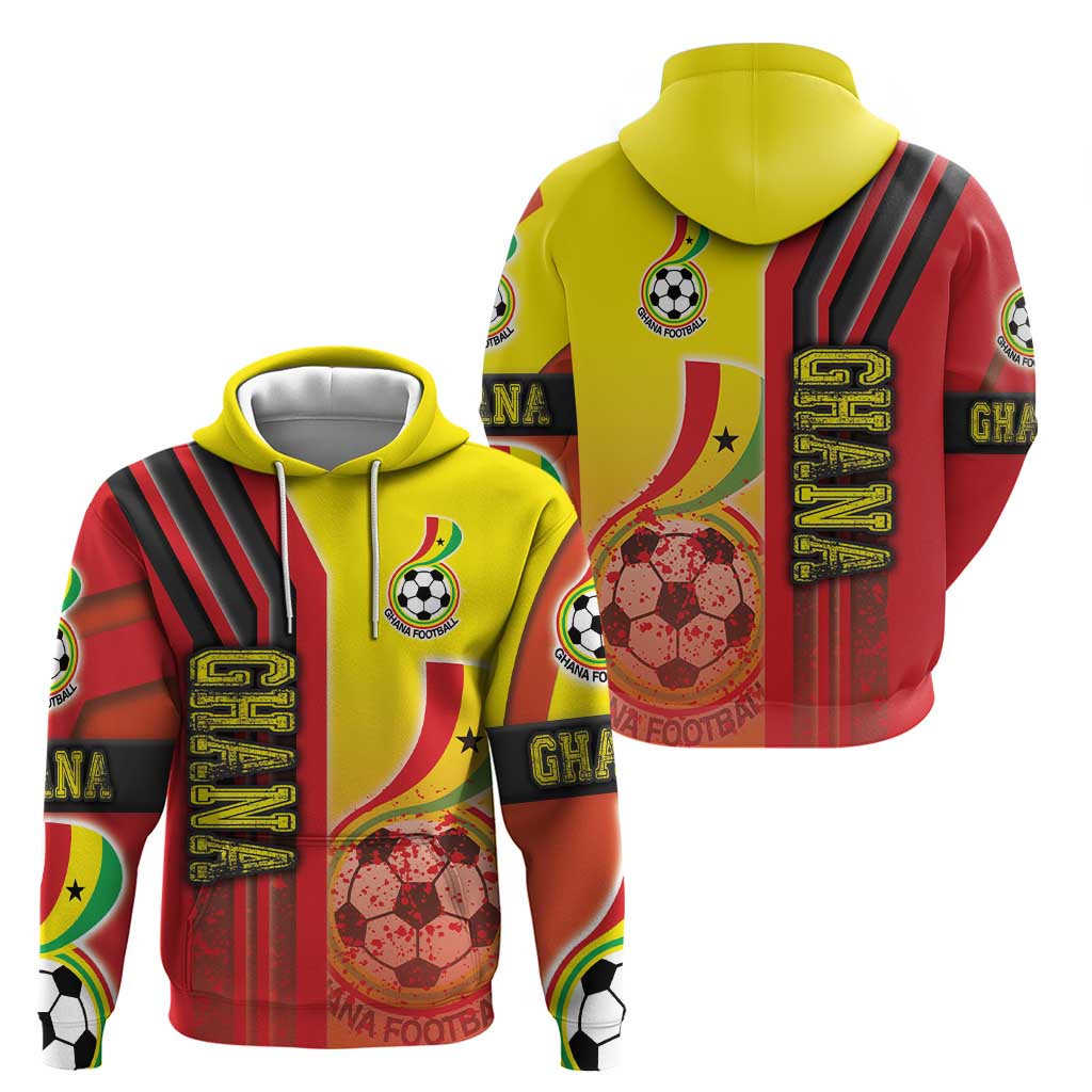 Ghana Football Hoodie Black Stars Soccer - Road To Champion DT03
