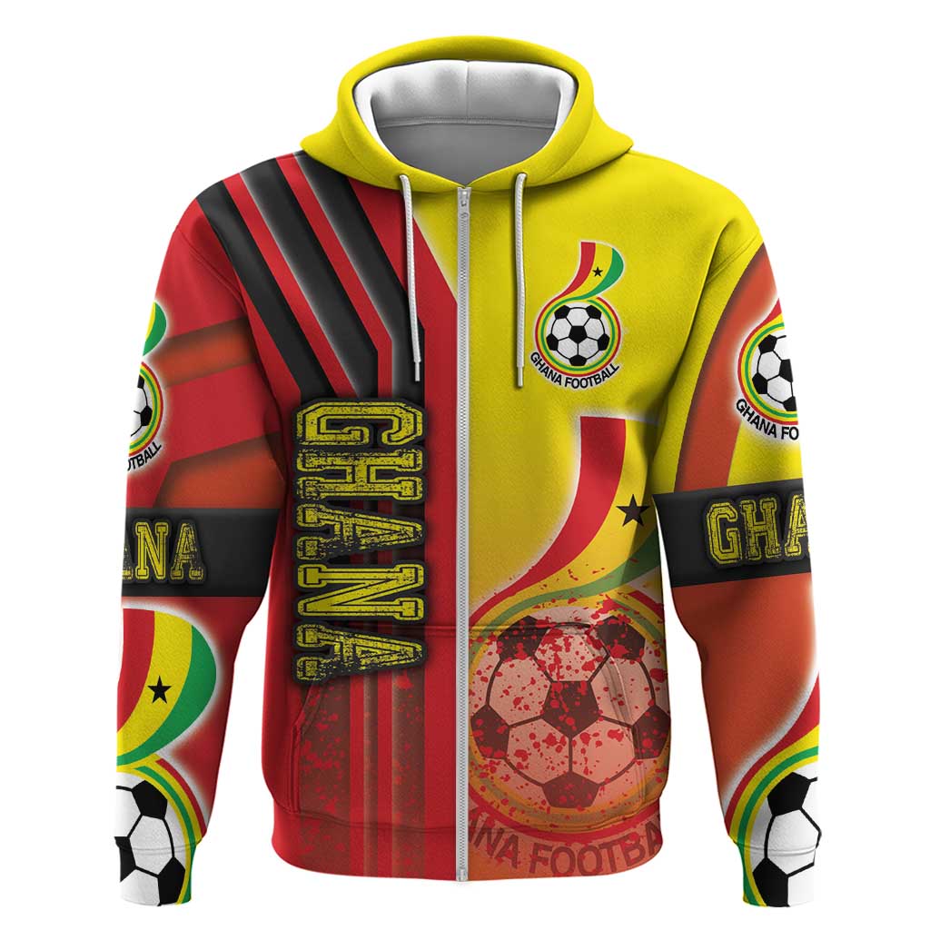 Ghana Football Hoodie Black Stars Soccer - Road To Champion DT03
