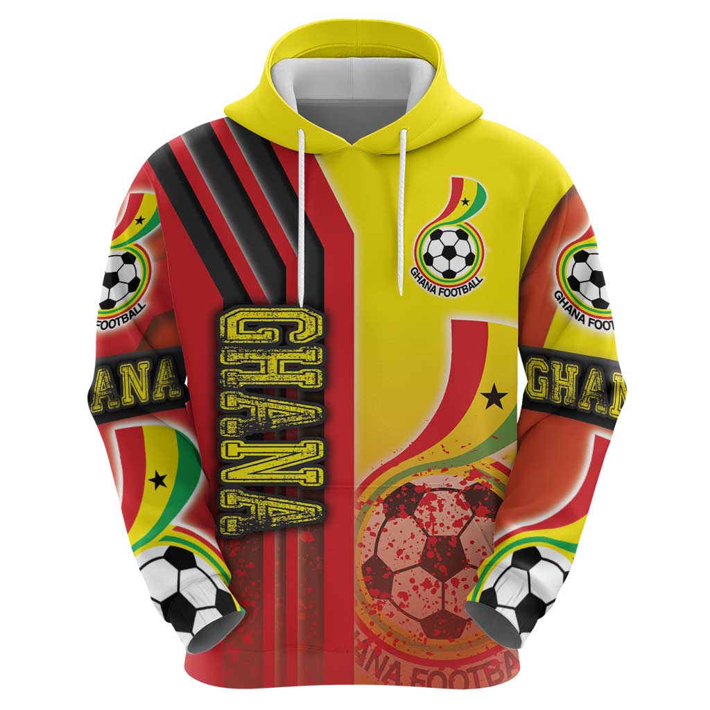 Ghana Football Hoodie Black Stars Soccer - Road To Champion DT03