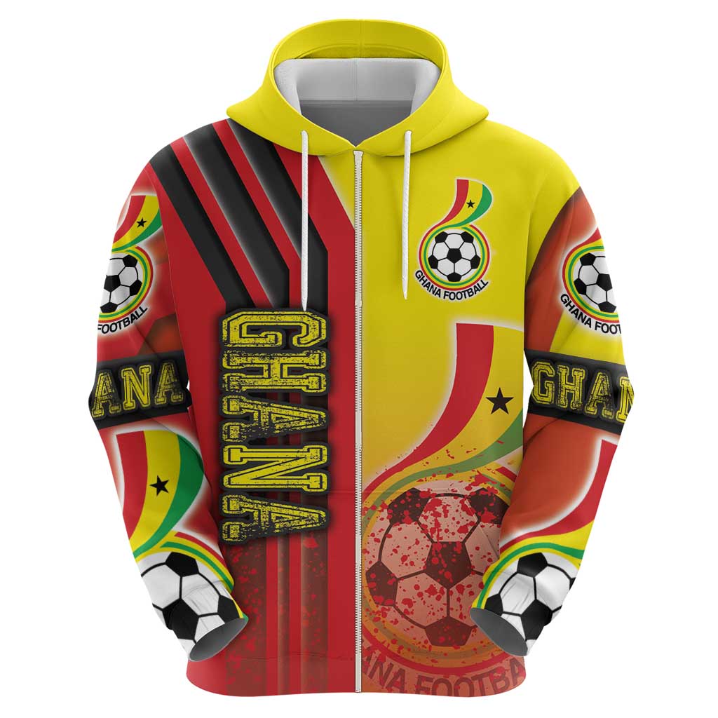 Ghana Football Hoodie Black Stars Soccer - Road To Champion DT03