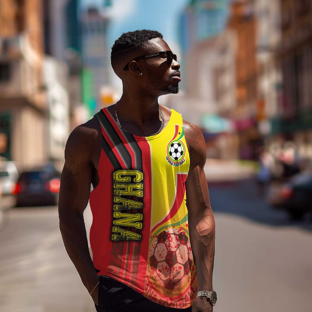 Ghana Soccer Men Tank Top Black Stars Football - Road To Champion DT03