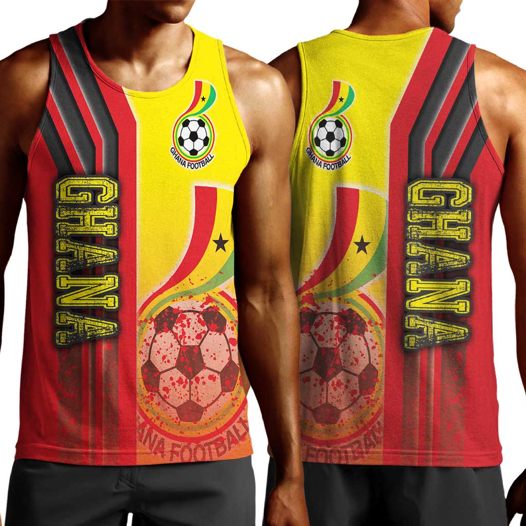 Ghana Soccer Men Tank Top Black Stars Football - Road To Champion DT03