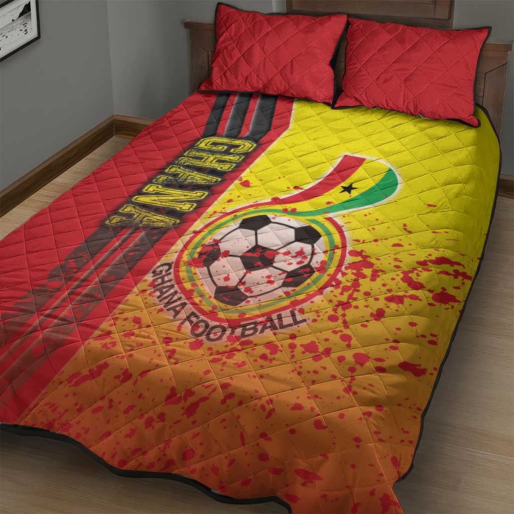 Ghana Soccer Quilt Bed Set Black Stars Football - Road To Champion DT03