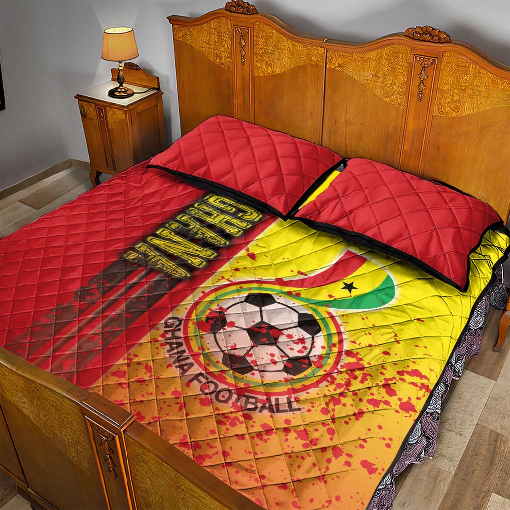 Ghana Soccer Quilt Bed Set Black Stars Football - Road To Champion DT03