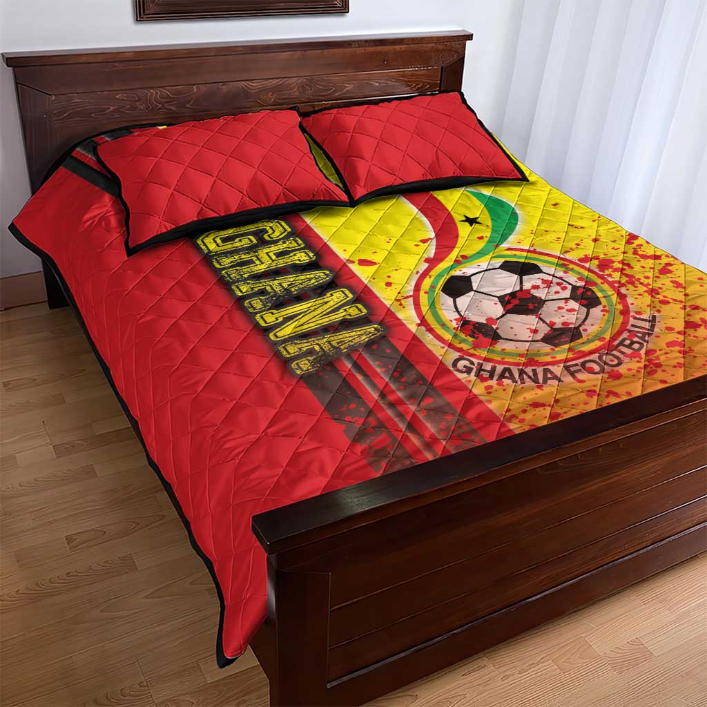 Ghana Soccer Quilt Bed Set Black Stars Football - Road To Champion DT03