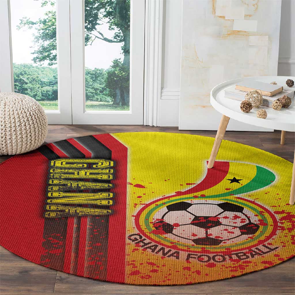 Ghana Soccer Round Carpet Black Stars Football - Road To Champion DT03
