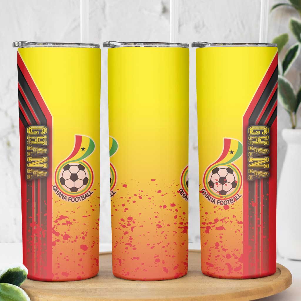 Ghana Soccer Skinny Tumbler Black Stars Football - Road To Champion DT03