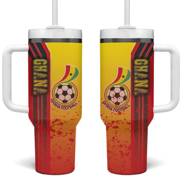 Ghana Soccer Tumbler With Handle Black Stars Football - Road To Champion DT03