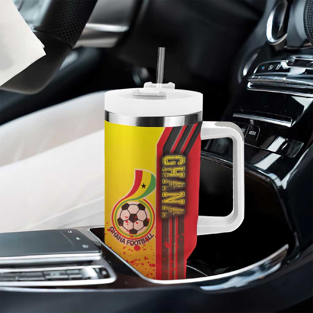Ghana Soccer Tumbler With Handle Black Stars Football - Road To Champion DT03