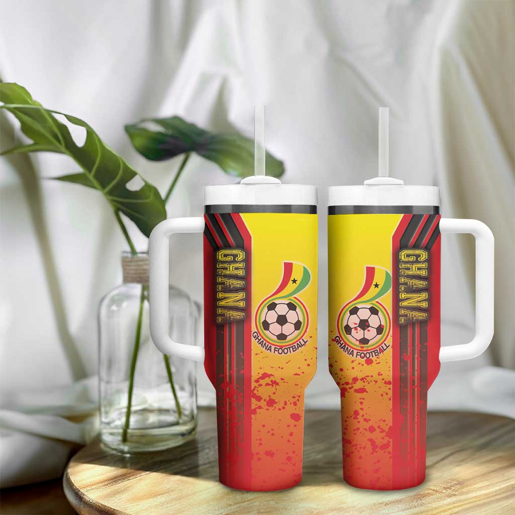 Ghana Soccer Tumbler With Handle Black Stars Football - Road To Champion DT03