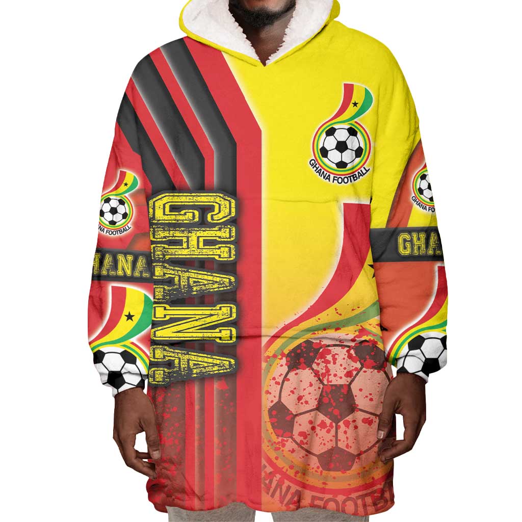 Ghana Soccer Wearable Blanket Hoodie Black Stars Football - Road To Champion DT03