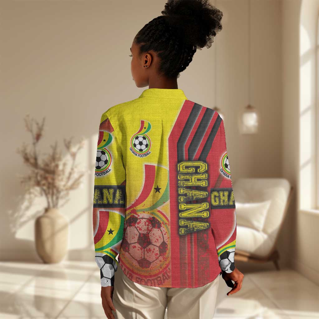 Ghana Soccer Women Casual Shirt Black Stars Football - Road To Champion DT03