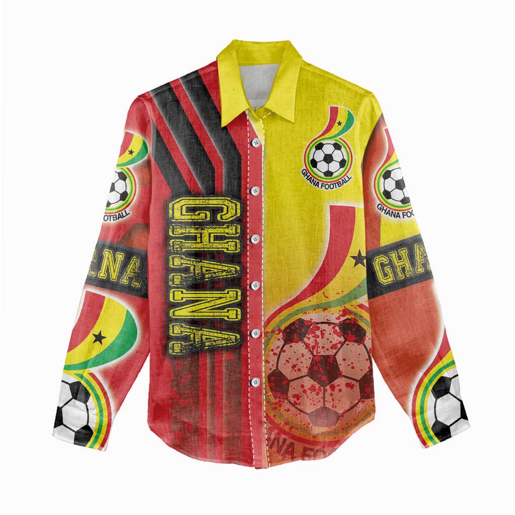 Ghana Soccer Women Casual Shirt Black Stars Football - Road To Champion DT03