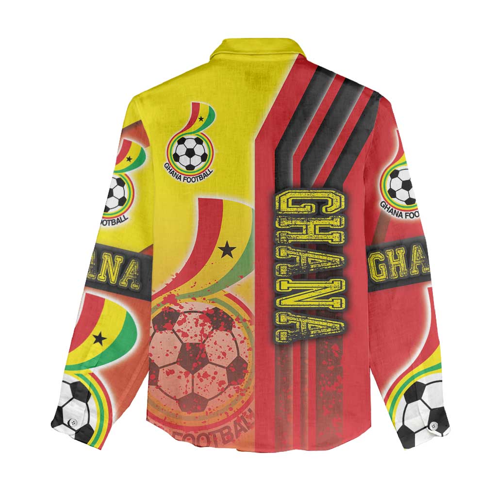 Ghana Soccer Women Casual Shirt Black Stars Football - Road To Champion DT03