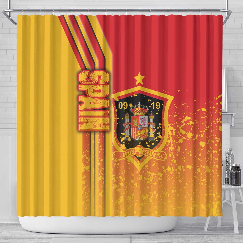Spain Football Shower Curtain La Roja Soccer - Road To Champion DT03