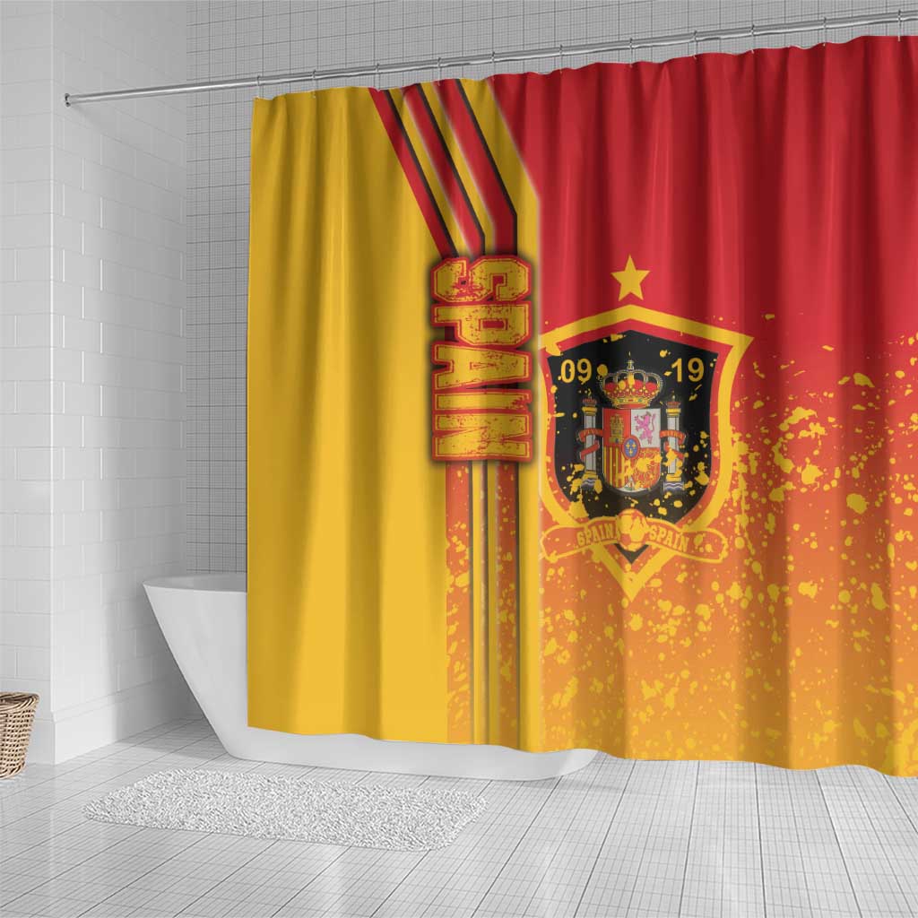 Spain Football Shower Curtain La Roja Soccer - Road To Champion DT03