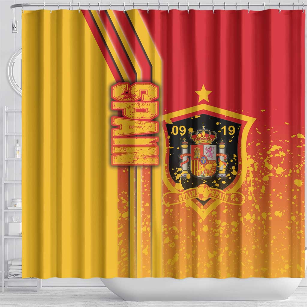 Spain Football Shower Curtain La Roja Soccer - Road To Champion DT03