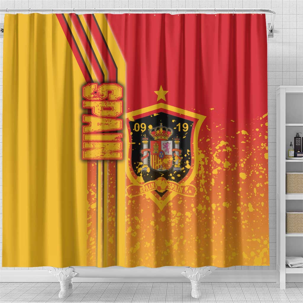 Spain Football Shower Curtain La Roja Soccer - Road To Champion DT03