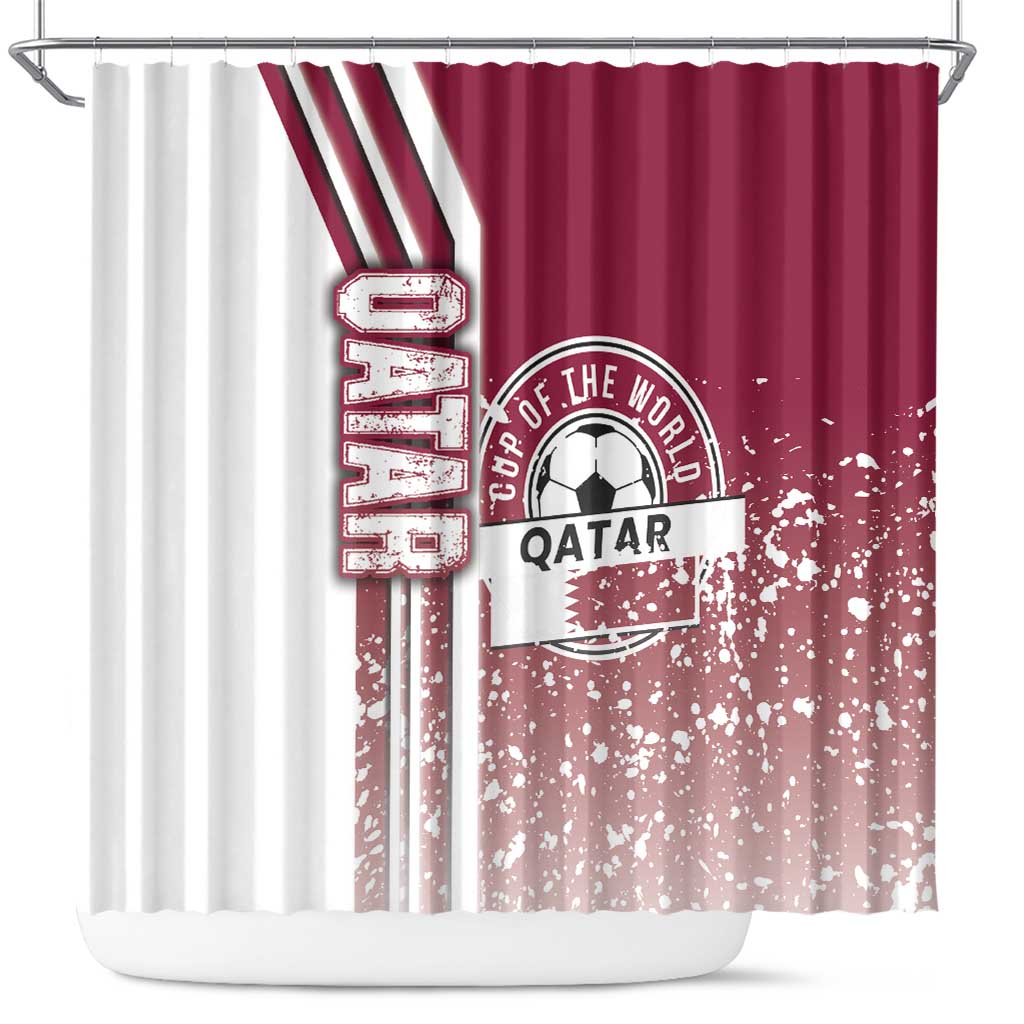 Qatar Football Shower Curtain The Maroons Soccer - Road To Champion DT03