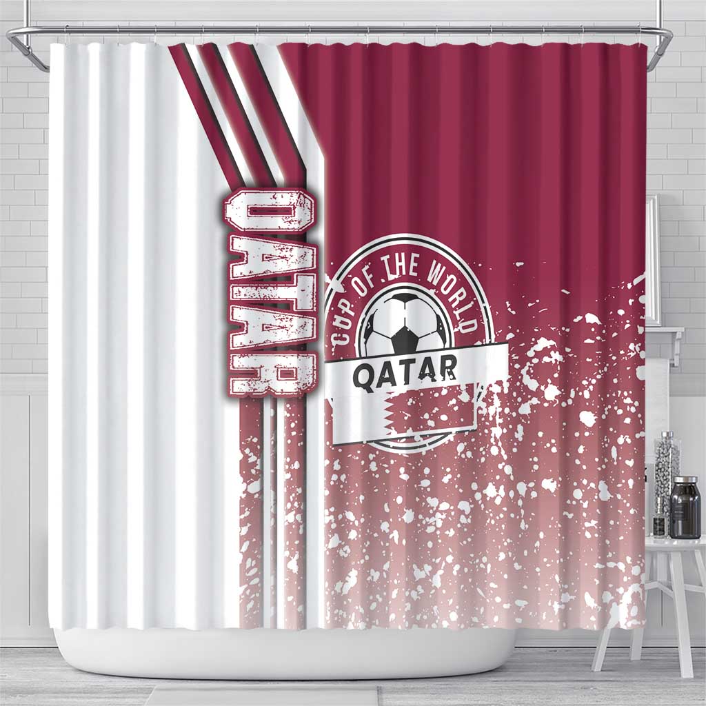 Qatar Football Shower Curtain The Maroons Soccer - Road To Champion DT03