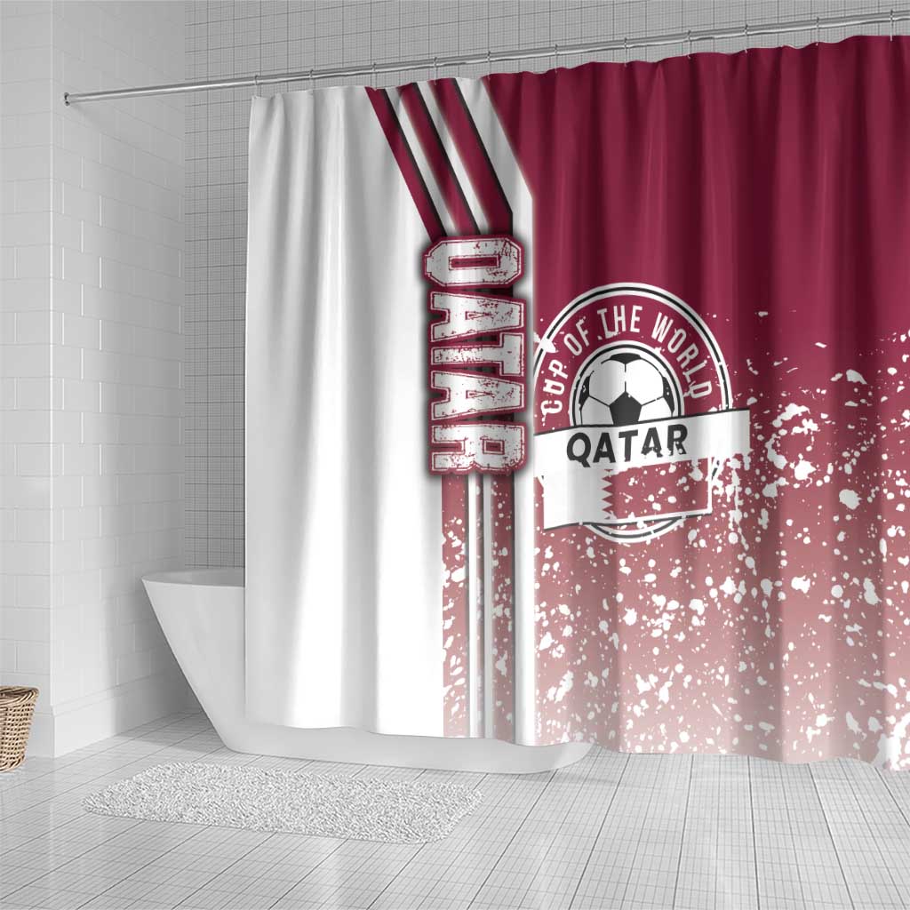 Qatar Football Shower Curtain The Maroons Soccer - Road To Champion DT03