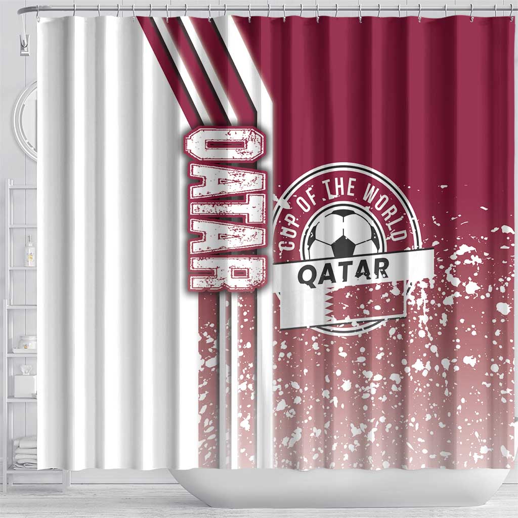 Qatar Football Shower Curtain The Maroons Soccer - Road To Champion DT03