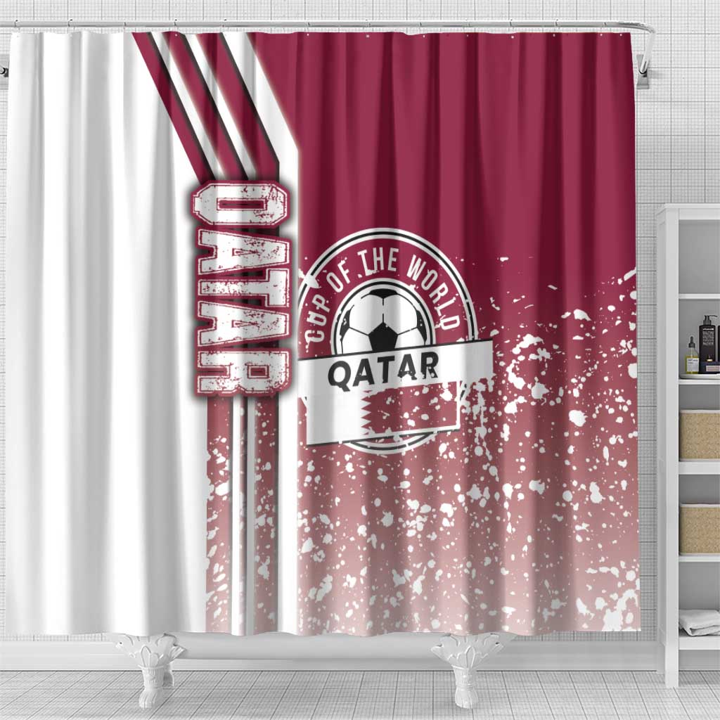 Qatar Football Shower Curtain The Maroons Soccer - Road To Champion DT03