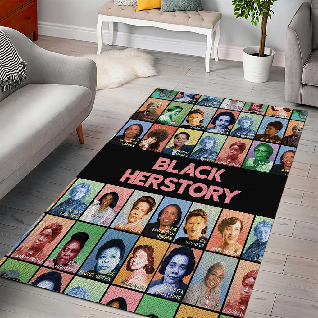 Afro Black Herstory Area Rug African Women History DT03