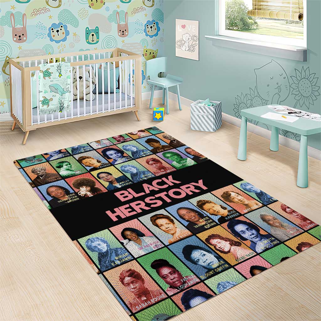Afro Black Herstory Area Rug African Women History DT03