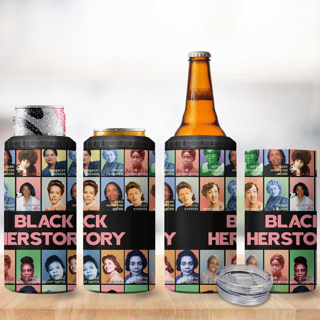 Afro Black Herstory 4 in 1 Can Cooler Tumbler African Women History DT03