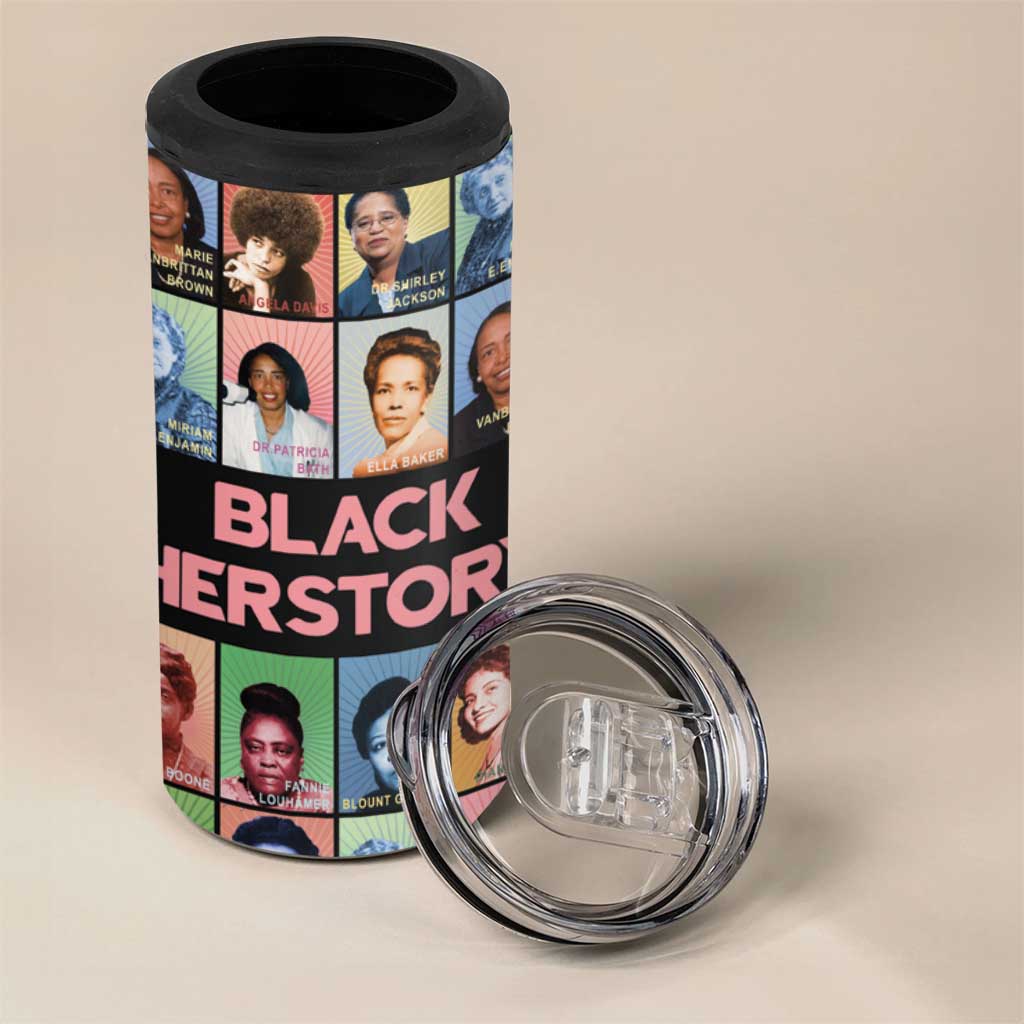 Afro Black Herstory 4 in 1 Can Cooler Tumbler African Women History DT03