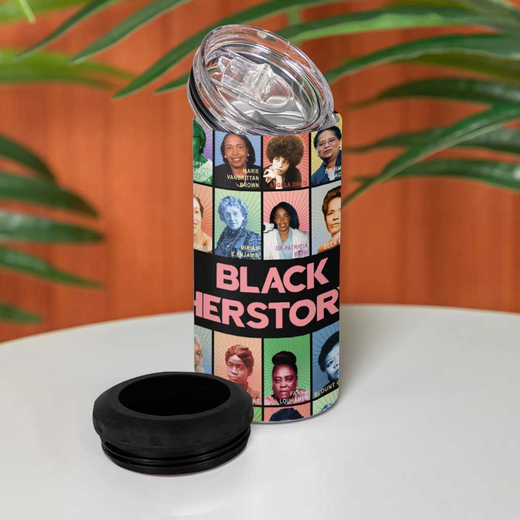 Afro Black Herstory 4 in 1 Can Cooler Tumbler African Women History DT03
