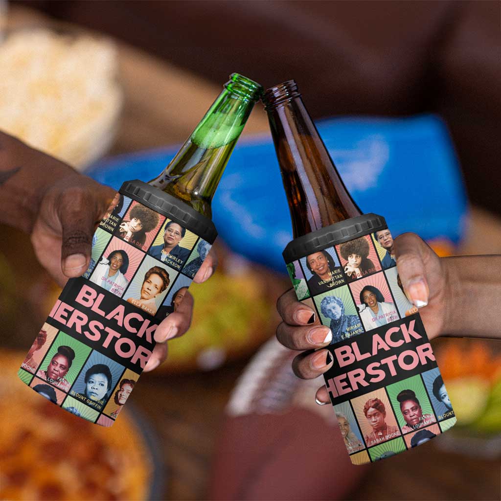 Afro Black Herstory 4 in 1 Can Cooler Tumbler African Women History DT03