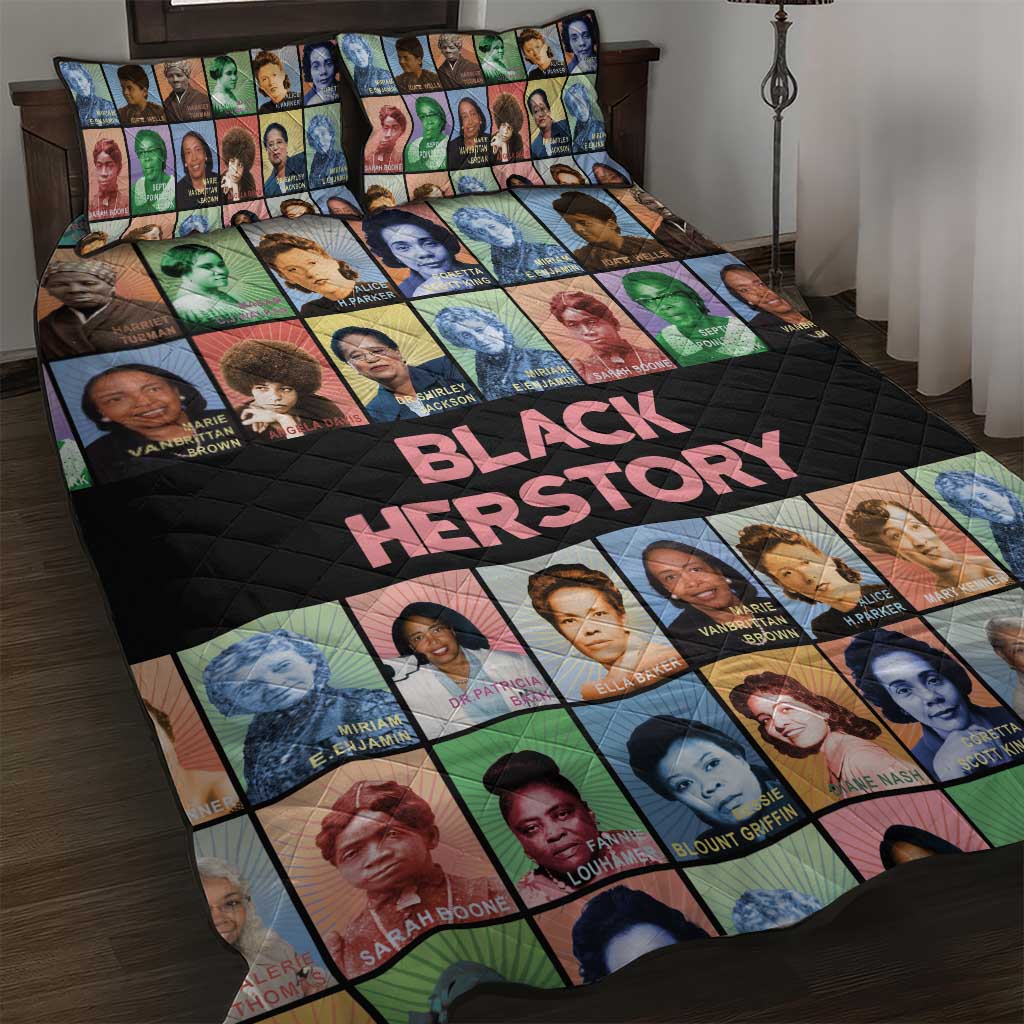 Afro Black Herstory Quilt Bed Set African Women History DT03