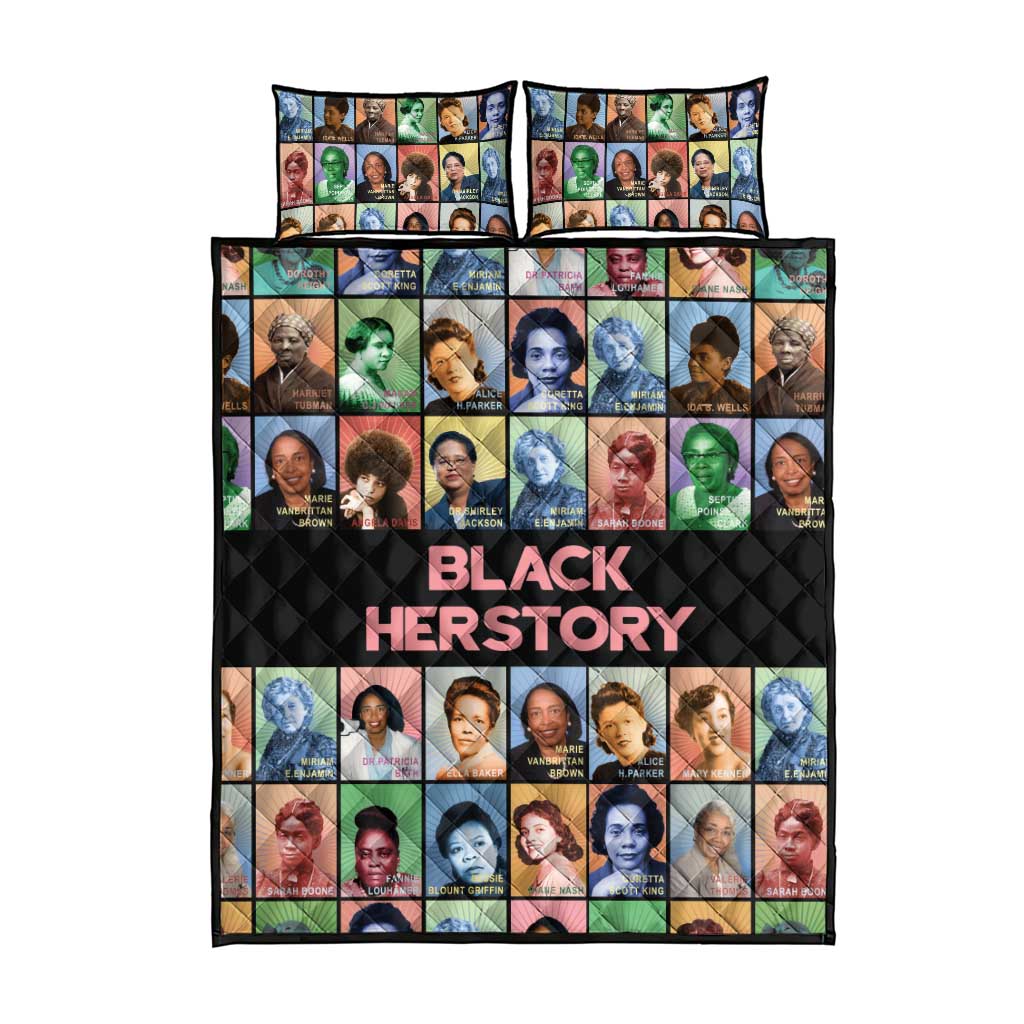 Afro Black Herstory Quilt Bed Set African Women History DT03