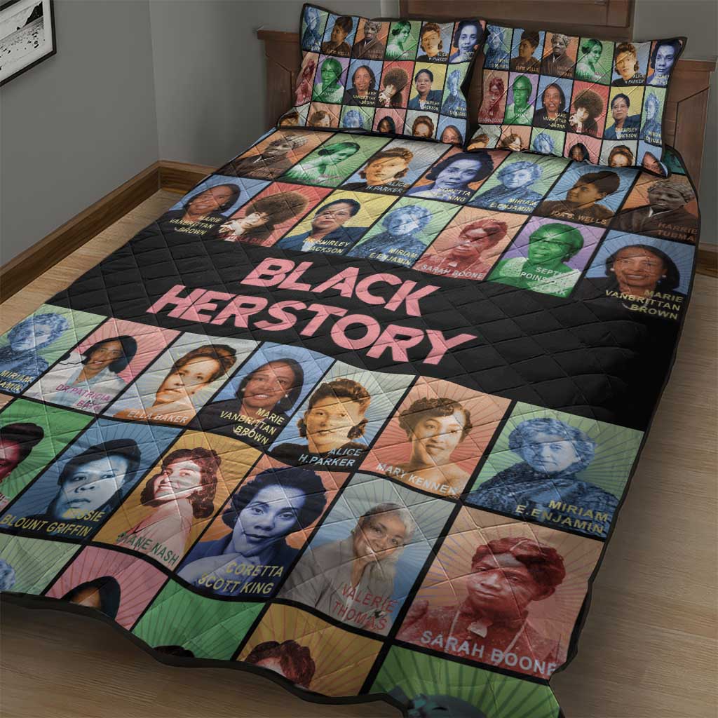 Afro Black Herstory Quilt Bed Set African Women History DT03
