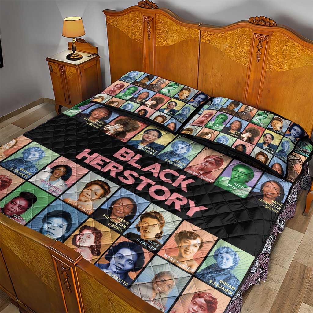 Afro Black Herstory Quilt Bed Set African Women History DT03