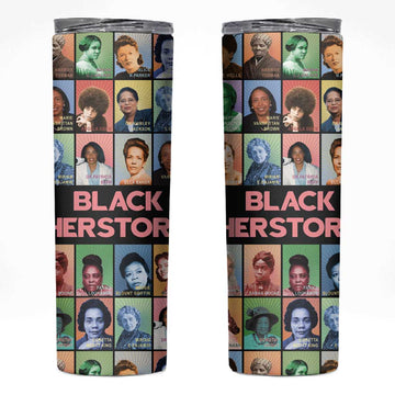 Afro Black Herstory Skinny Tumbler African Women History DT03